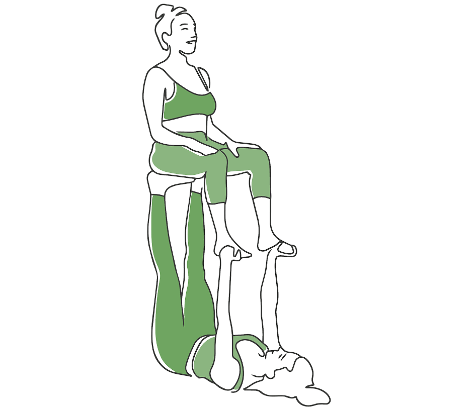 זוג ירוק מדגים מנח אקרו יוגה